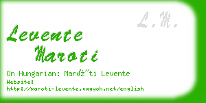 levente maroti business card